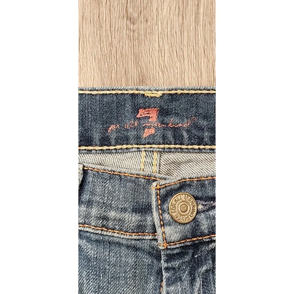 7 For All Mankind Jeans Girl 12 Youth Crop Mid Rise Stretch Denim Y2K